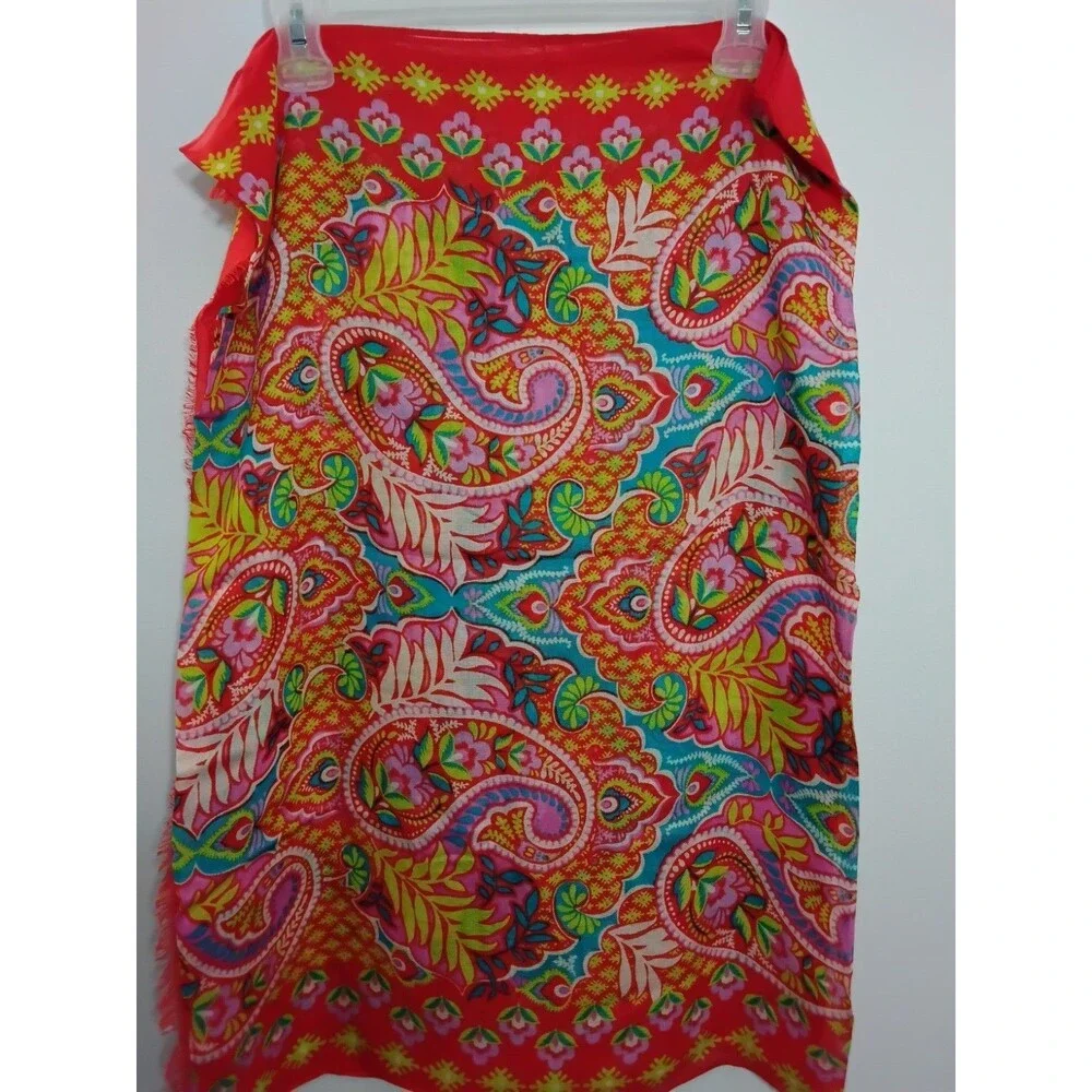 Large Orange retangle  scarf 80